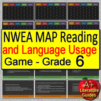 Preview of 6th Grade NWEA MAP Test Prep Reading and Language Usage Skills Game #1