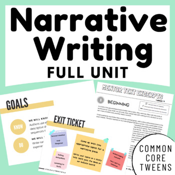 Preview of 6th Grade Narrative Writing Unit with Slides | Common Core