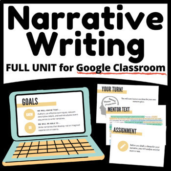 Preview of 6th Grade Narrative Writing Unit with Slides | Google Classroom