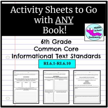 Preview of 6th Grade Non-Fiction Common Core Graphic Organizers for ANY text!