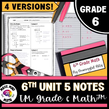 Preview of 6th Grade Notes: Building Thinking Classrooms | IM Grade 6 Math™ Unit 5 Decimals