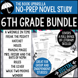 6th Grade Novel Study Bundle - Print AND Digital