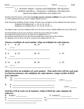 Preview of 6th Grade Number Sense Worksheets