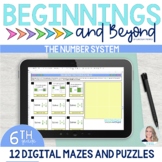 6th Grade Math Number System Digital Maze and Puzzle Math Bundle