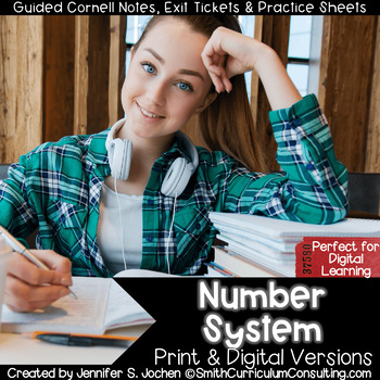 Preview of 6th Grade Number System Guided Cornell Notes | Perfect for AVID