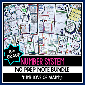 Preview of 6th Grade Number System No Prep Notes Bundle
