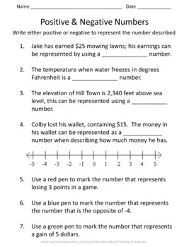 6th Grade Number System Worksheet Practice Set | TpT