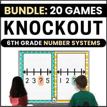 Preview of 6th Grade Number Systems Math Games Bundle - Integers - Rational Numbers