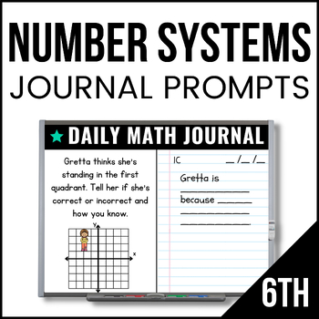 Preview of 6th Grade Number Systems Math Journal - 6th Grade Math Prompts