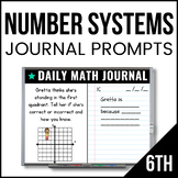 6th Grade Number Systems Math Journal - 6th Grade Math Prompts