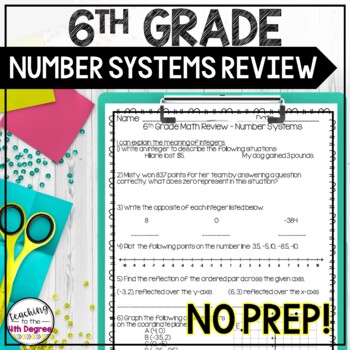 Preview of Number Systems Review | 6th Grade