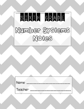 Preview of 6th Grade Number Systems Unit Notes