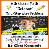 6th Grade October Daily Problem Solving: Math Challenge Problems (Multi-Step)