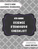 6th Grade Ohio Science Standards Checklist