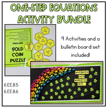 Preview of 6th Grade One-Step Equations Activity Bundle