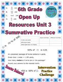 6th Grade Open Up Resources Unit 3 Math Practice - Editable - Distance ...