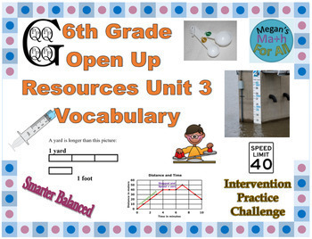 Preview of 6th Grade Open Up Resources Unit 3 Vocabulary Cards - Editable - SBAC