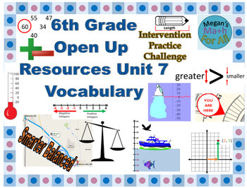 Preview of 6th Grade Open Up Resources Unit 7 Vocabulary - Editable - SBAC
