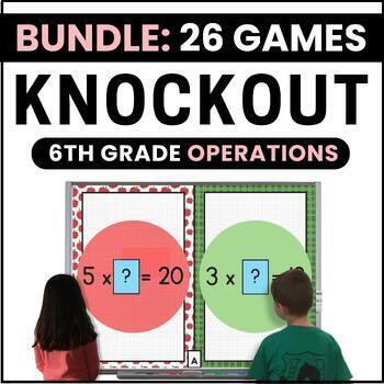 Preview of 6th Grade Operations Math Games Bundle: Whole Number, Fractions, & Decimals
