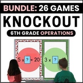 6th Grade Operations Math Games Bundle: Whole Number, Frac