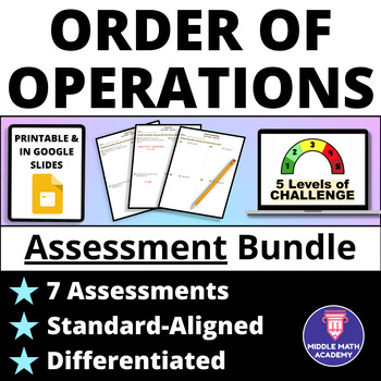 Preview of 6th Grade Order of Operations ⭐ Standard Based Math Formative Assessments & Quiz