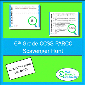 Preview of 6th Grade CCSS PARCC Scavenger Hunt