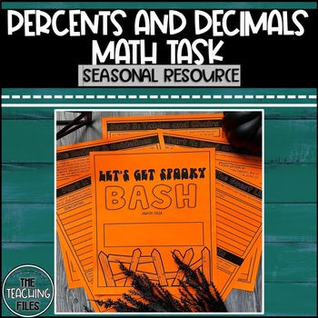 Preview of 6th Grade Percents and Decimals Task | Middle School Math Halloween Activity