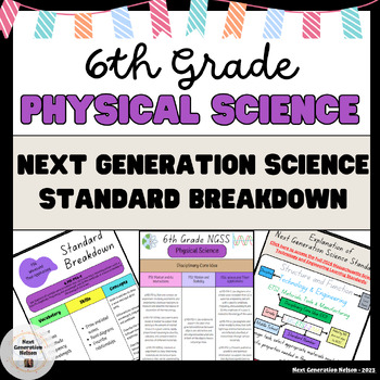 Preview of 6th Grade Physical Science Standard Breakdown (NGSS MS-ETS)