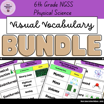 Preview of 6th Grade Physical Science Visual Vocabulary BUNDLE (ESL)