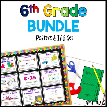 Preview of 6th Grade Posters and Interactive Notebook INB BUNDLE Anchor Chart