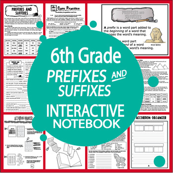 Preview of 6th Grade Prefix & Suffix Activities, Worksheet, Lesson–6th Grade Context Clues 