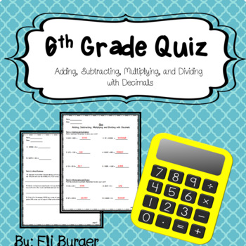 multiplying decimals quiz teaching resources teachers pay teachers