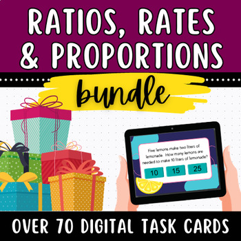 Preview of 6th Grade RATIOS RATES PROPORTIONS Digital Task Cards Bundle - NO PREP