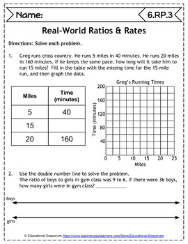 6th Grade RP Worksheets: Ratios & Proportional ...