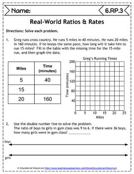 6th grade rp worksheets ratios proportional relationships math