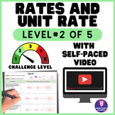6th Grade Rates & Unit Rate ⭐ Differentiated Level #2 ⭐ Pr