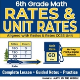 6th Grade Rates & Unit Rates Lesson | Guided Notes + Activities + Assessment