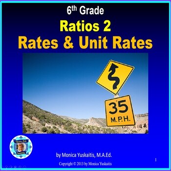 Preview of 6th Grade Ratio 2 - Rates & Unit Rates Powerpoint Lesson
