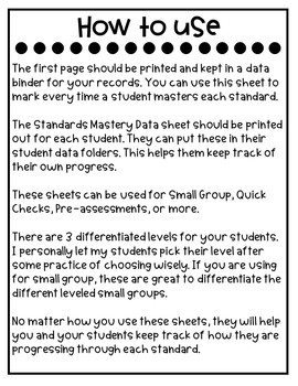 6th Grade Ratio Differentiated Standard Sheets by Teaching on the Island