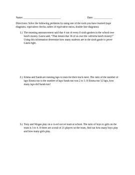 Preview of 6th Grade Module 1Ratio Review Packet (Mid-Module)