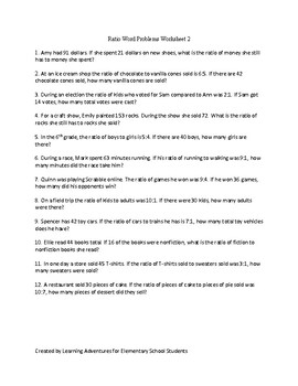 how to do ratio word problems 6th grade