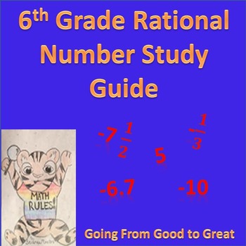 Preview of 6th  Grade Rational Number Math Study Guide