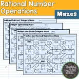 6th Grade Rational Number Operations Practice Mazes Intege