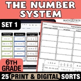 6th Grade Rational Number System Activity Bundle Interactive Notebook Math Sorts