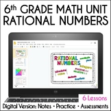 6th Grade Rational Numbers Unit Digital Resource