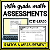 6th Grade Measurement Conversions & Ratios Quiz, Rates & R