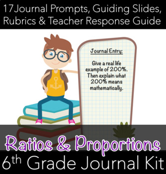 Preview of 6th Grade Ratios & Proportions Math Journal Kit (w/ Spanish Version)
