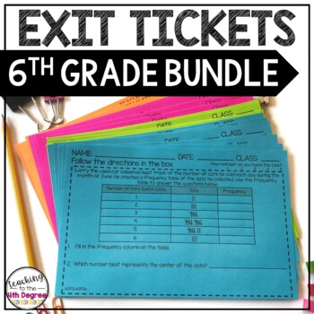 Preview of Exit Tickets Math Bundle | 6th Grade