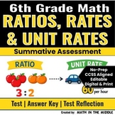 6th Grade Ratios, Rates & Unit Rates Test | Summative Assessment & Key | CCSS