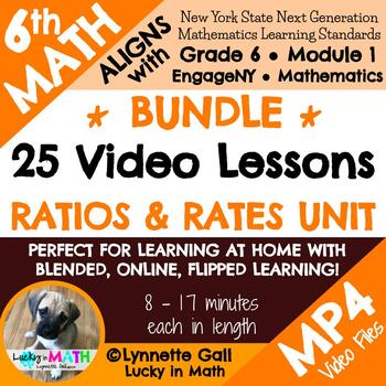 Preview of 6th Grade Ratios & Rates Unit Video Lessons for Remote/Flipped/Distance Learning